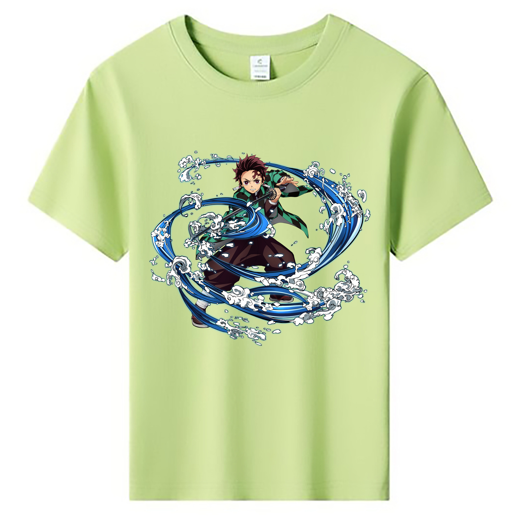 （画像用） 鬼滅の刃 竈門 炭治郎／かまど たんじろう Kamado Tanjirou 綿100％キッズTシャツ（フロントプリント）